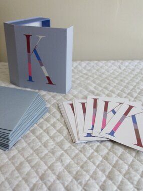 ANTHROPOLOGIE Personalized “K” 14 Flat Cards / 15 Envelopes – Stationery